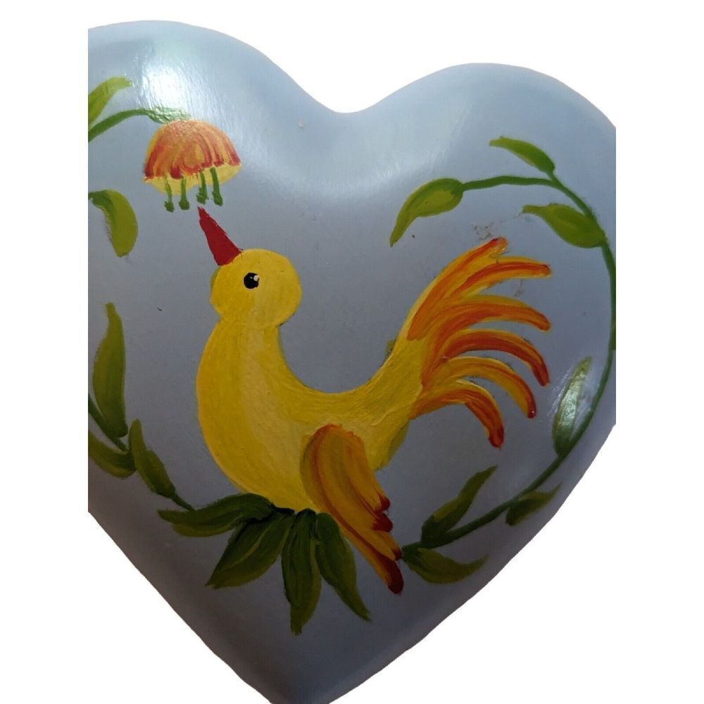 ‎Vintage Handpainted Bird and Flower Ceramic Container - Picture 3 of 5